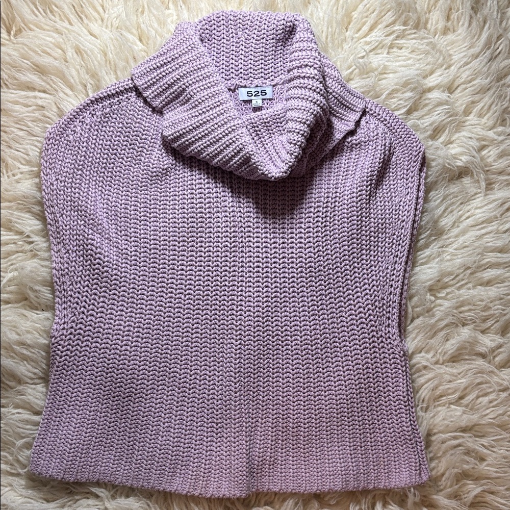 525 America Lavender Knit Cowl Sweater Vest
